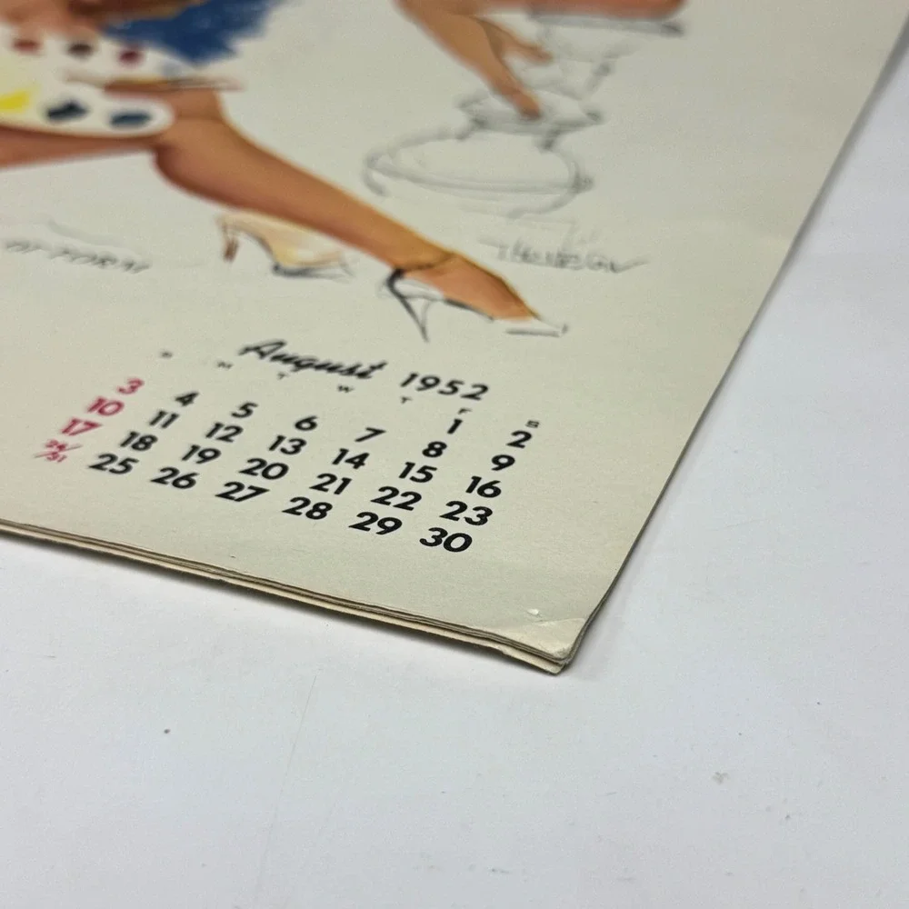 Complete 1952 Esquire Pin-Up Calendar Thompson Art Original Vintage 9x12 GUC